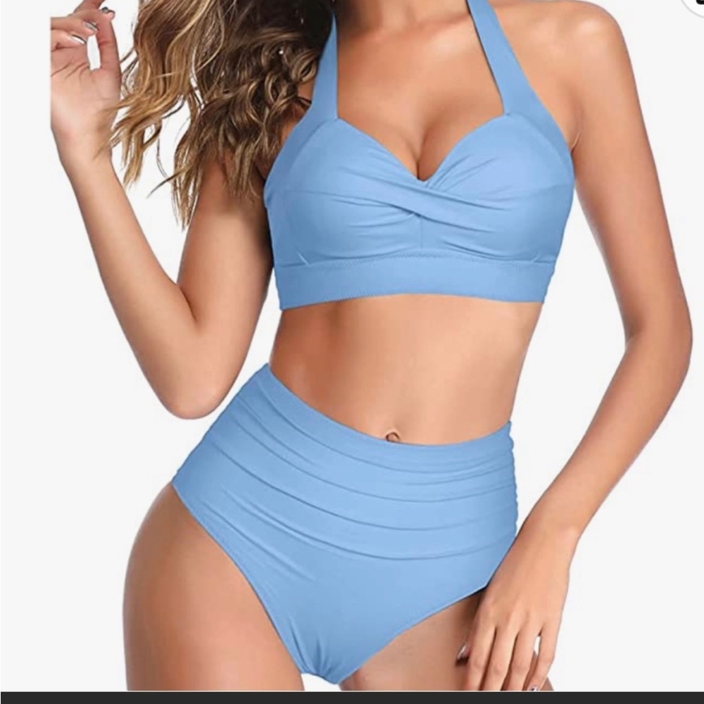 Tempt Me Light Blue 2 Piece Set Swimsuit Control Tummy